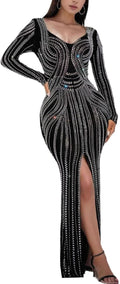 Glamorous Rhinestone Sleeveless Cocktail Dress for Women's Events