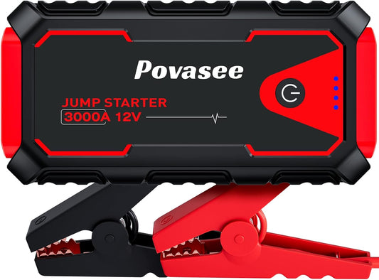 3000A Peak Jump Starter - Power Pack for Engines - Povasee