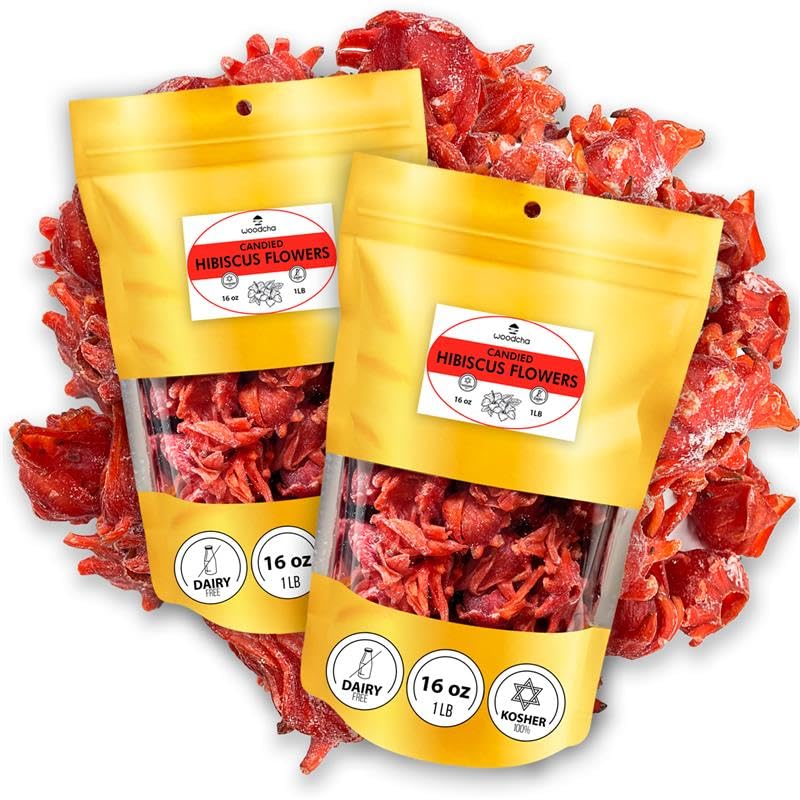 Candied Hibiscus Edible Flowers for Unique Cake Decorations