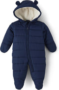 Unisex Baby Newborn Fleece Hoodie Zip-front Snowsuit Bunting - Warm
