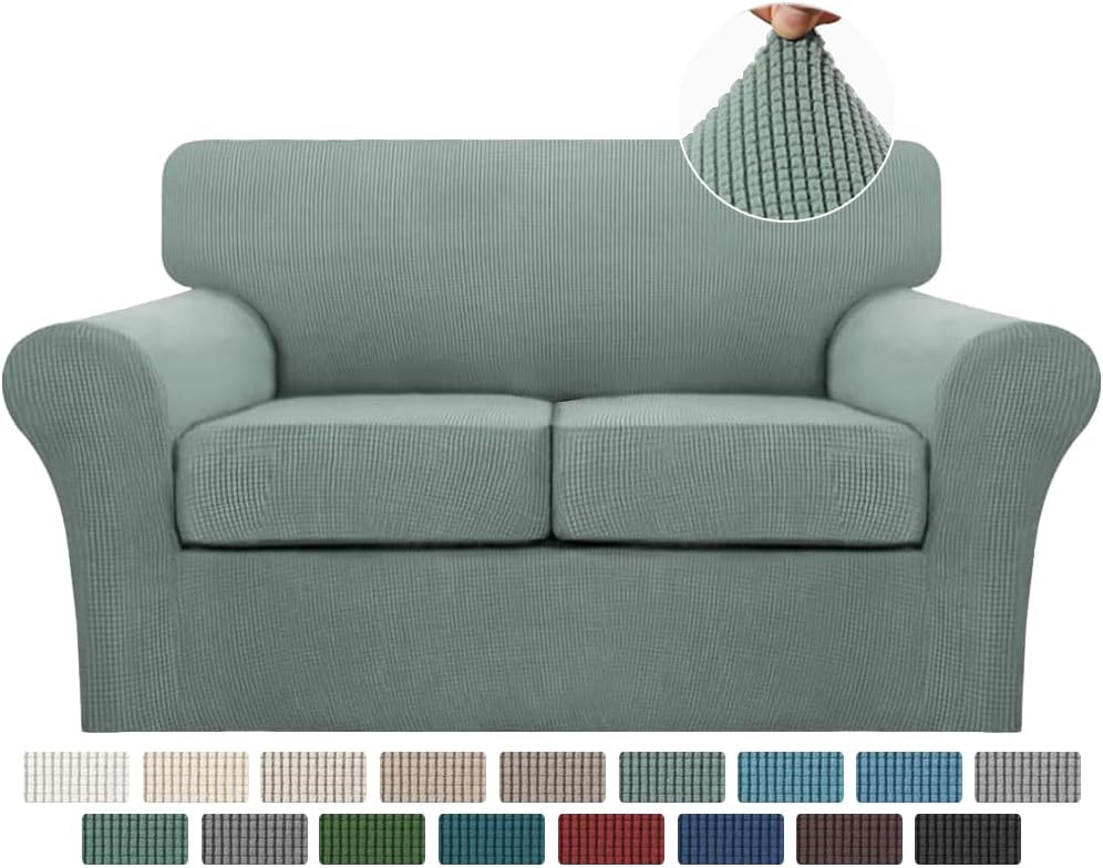 Turquoize 3 Piece Sofa Covers for Loveseat - Dark Cyan Comfort