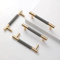 12 Pack 3.75 in Barrel Cabinet Pulls Gold and Grey - Modern Brass Look