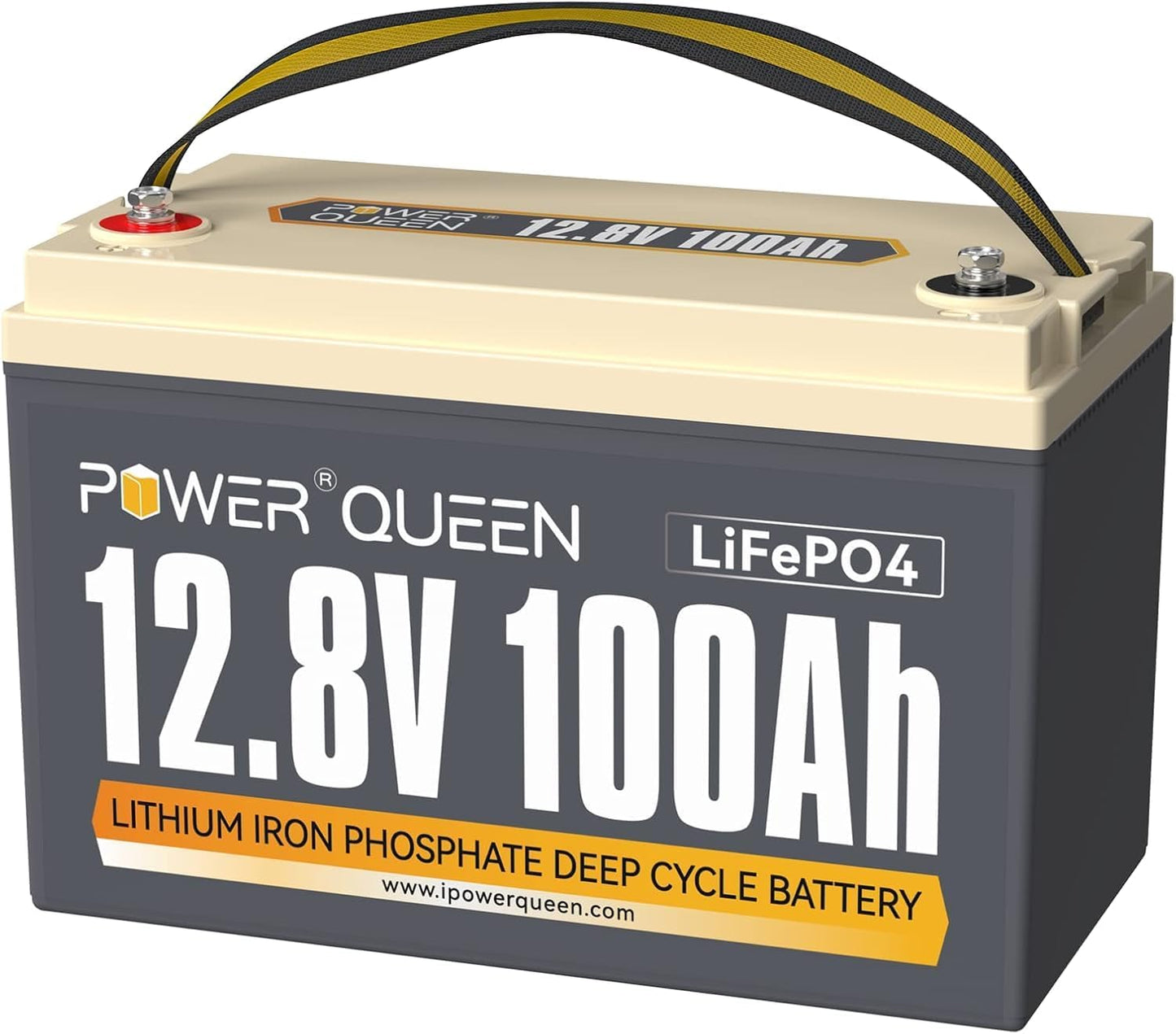 Power Queen 12V 100Ah LiFePO4 Battery for RV and Marine Use