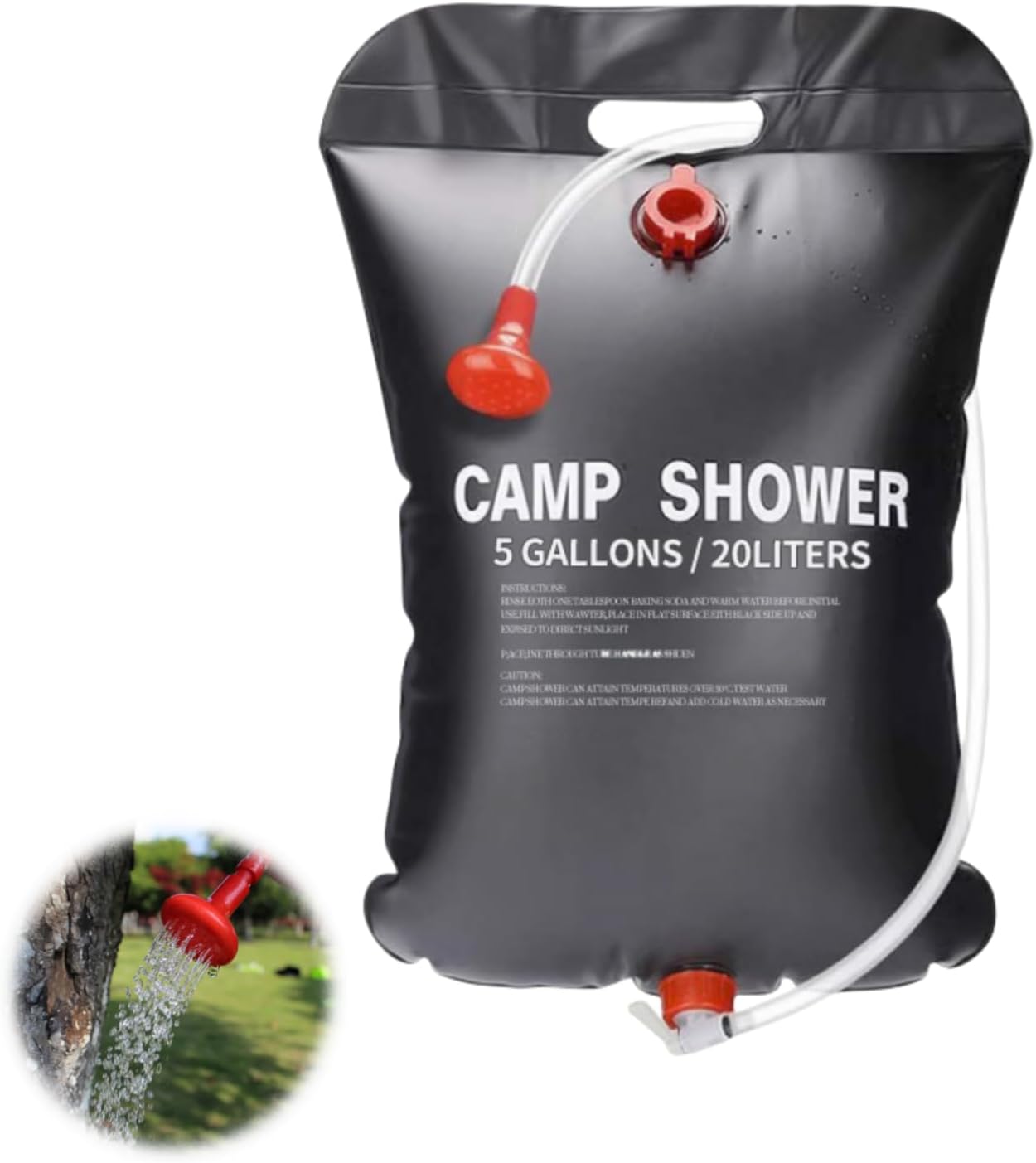 Wanheart Solar Shower Bag, 5 Gallons, Portable with Removable Hose - Ideal for Outdoor Adventures!