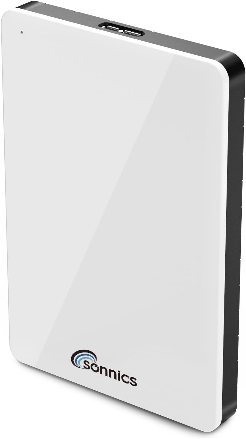 Sonnics 500GB White External Pocket Hard Drive for Gaming