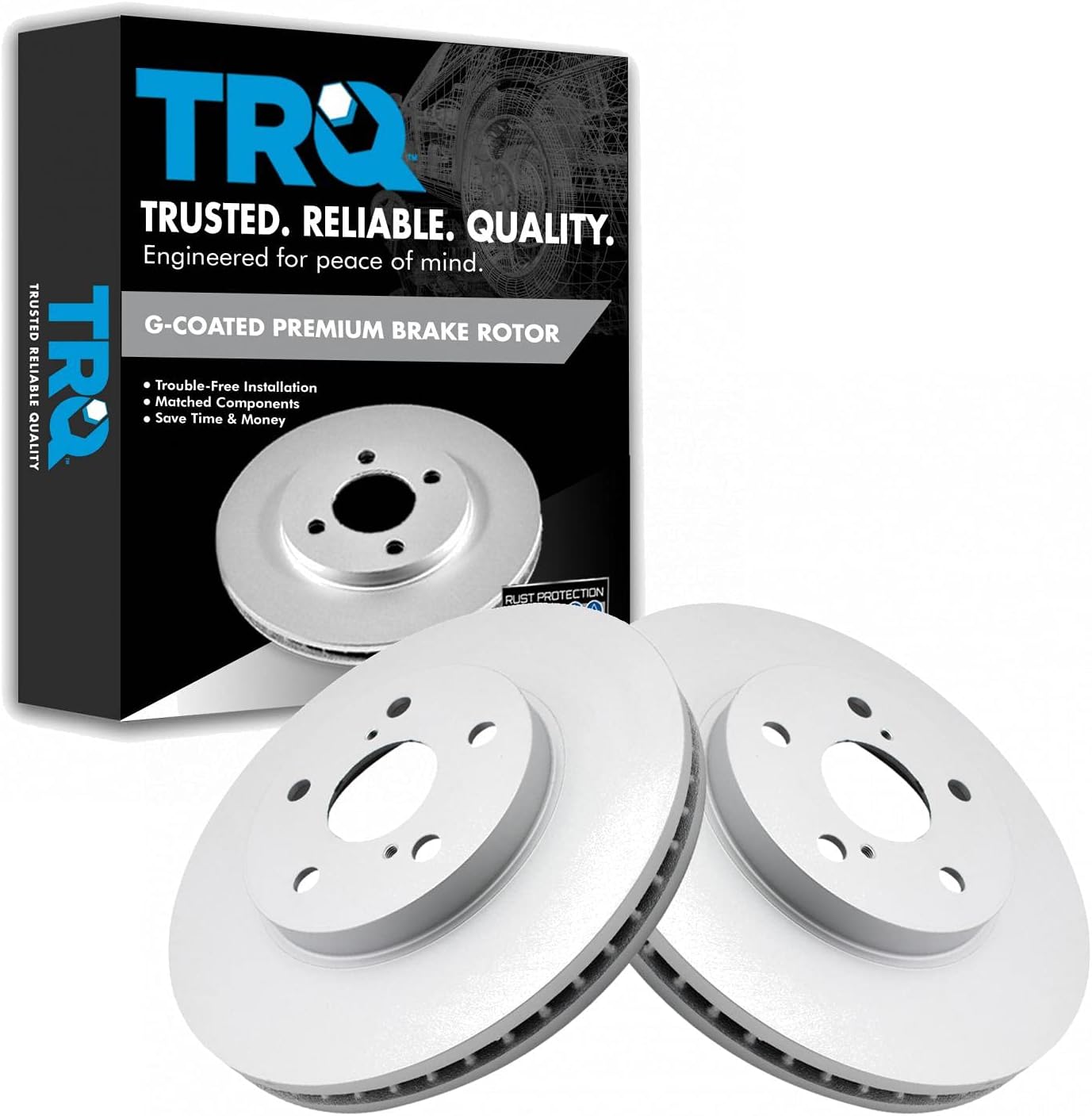 TRQ Front Brake Rotors Set for Lexus and Toyota Vehicles