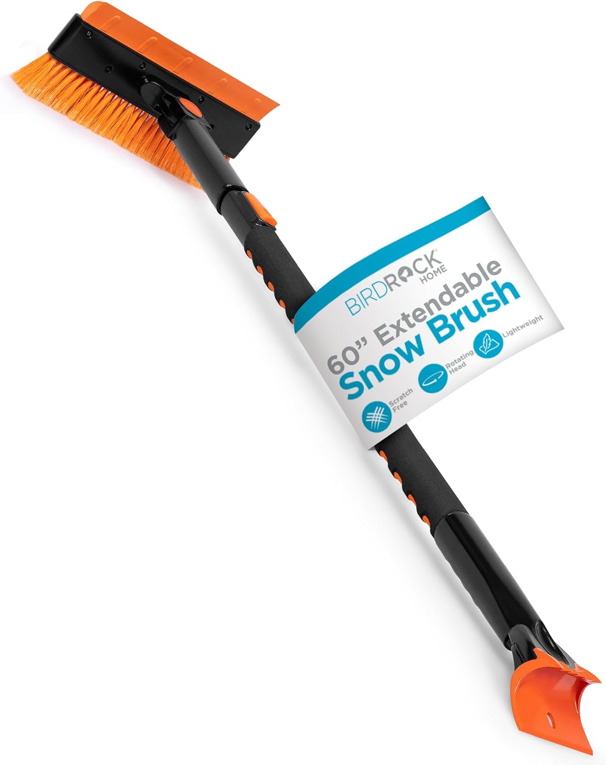 BIRDROCK HOME 60 Inch Extendable Car Snow Brush and Ice Scraper