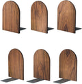 Large Bookend Hold Heavy Books 7x4x5in 3 Pack - Heavy Duty Walnut
