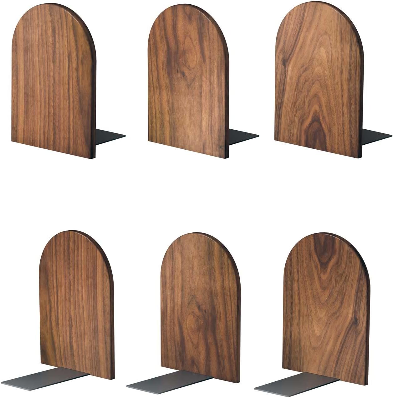 Large Heavy Duty Walnut Bookends for Office Desk Storage