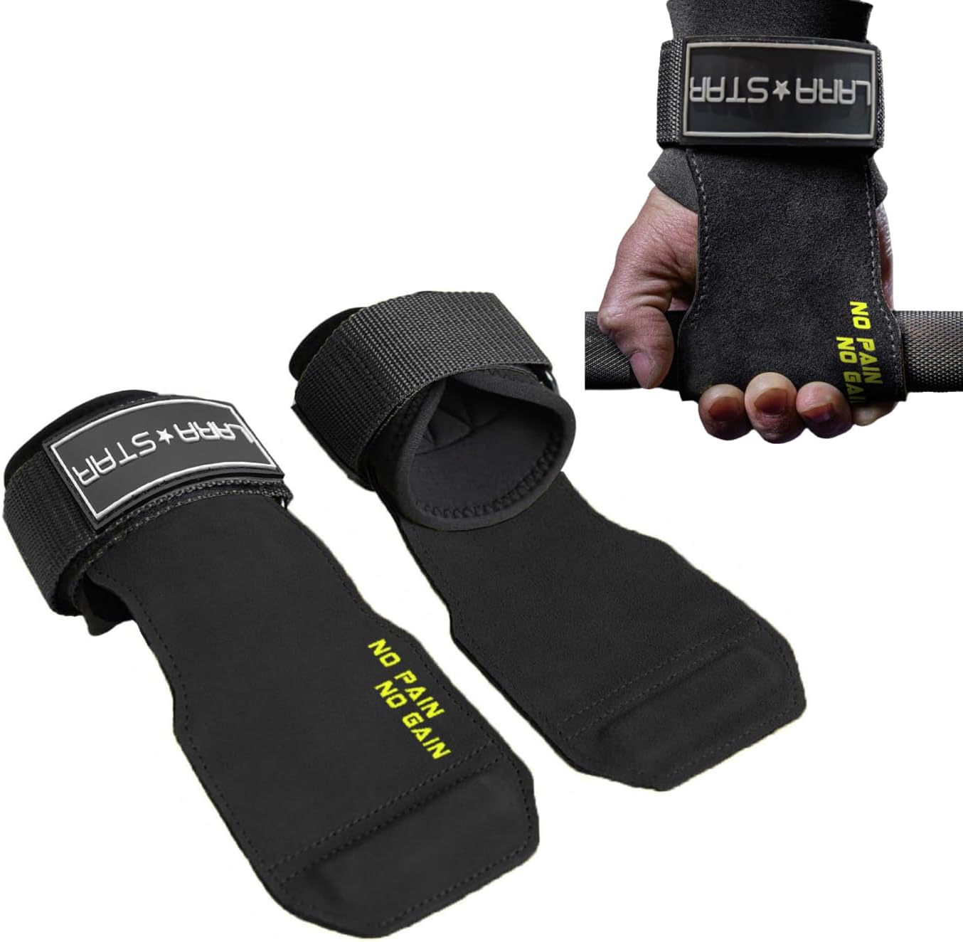 LARA STAR Grip-Enhancing Wrist Straps for Powerlifting