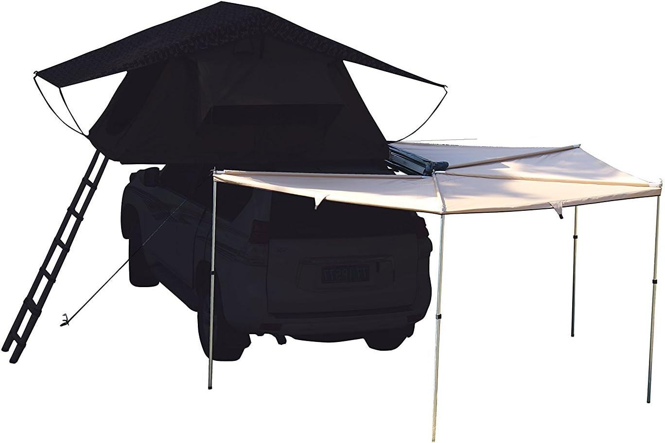 Khaki 8.2ft Sun Shelter for Vehicle Rooftop - HASIKA