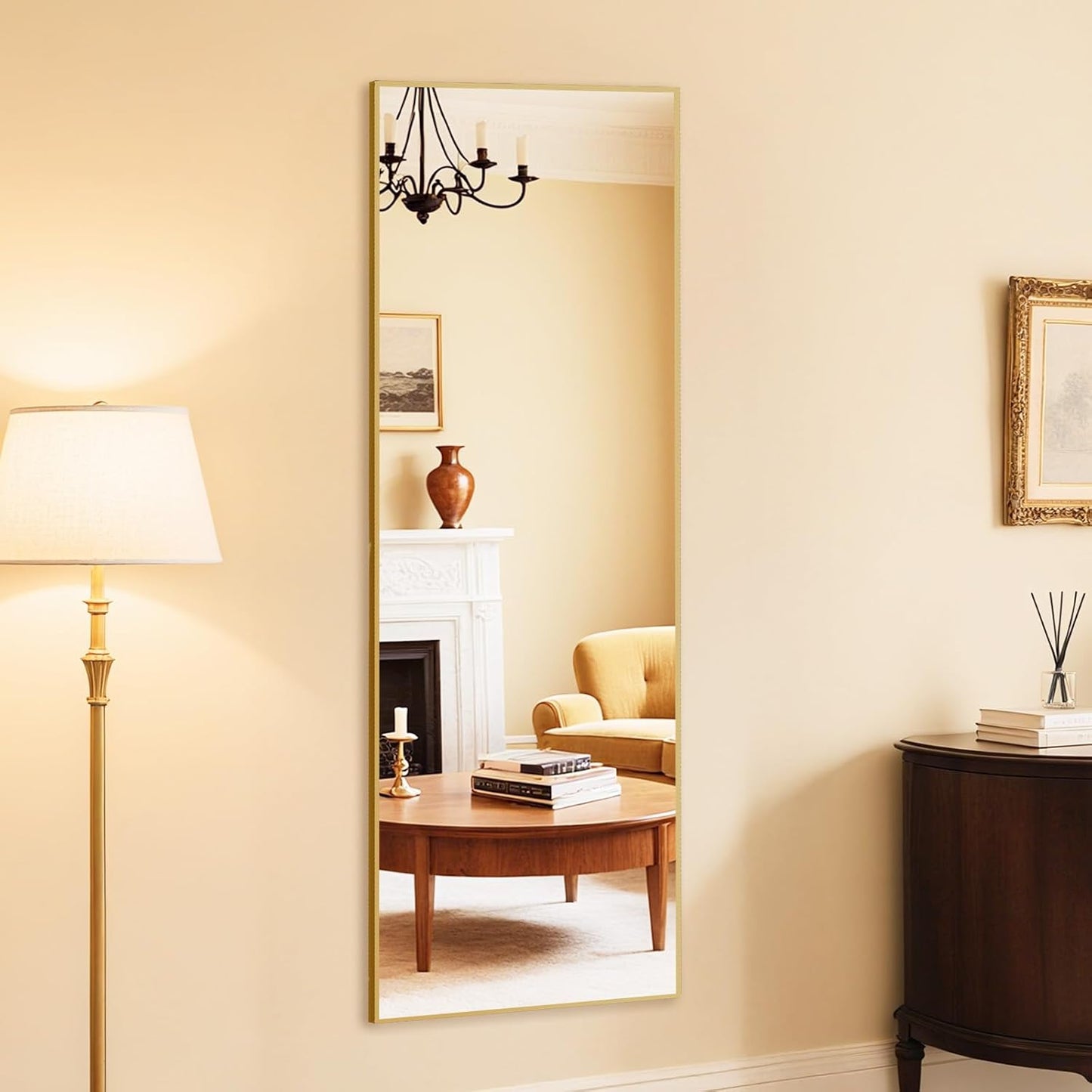 DUMOS Wall-Mounted Full Length Mirror for Bedroom and Home