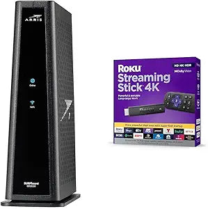 ARRIS Surfboard SBG8300 Cable Modem & Roku Streaming Stick 4K