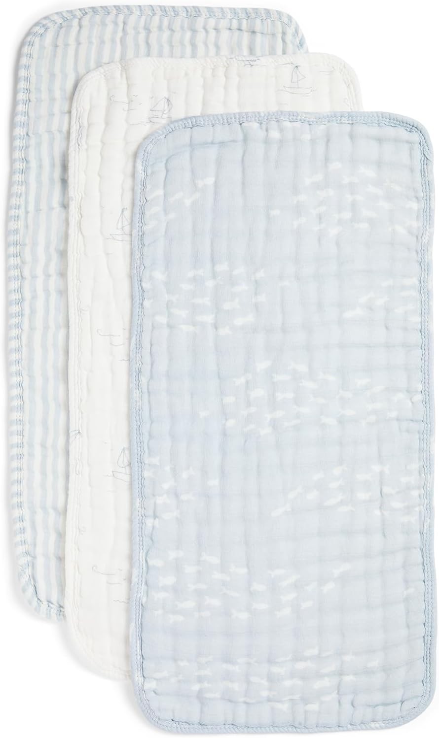 Nana Baby Burp Cloths Set of 3 in Organic Muslin Cotton