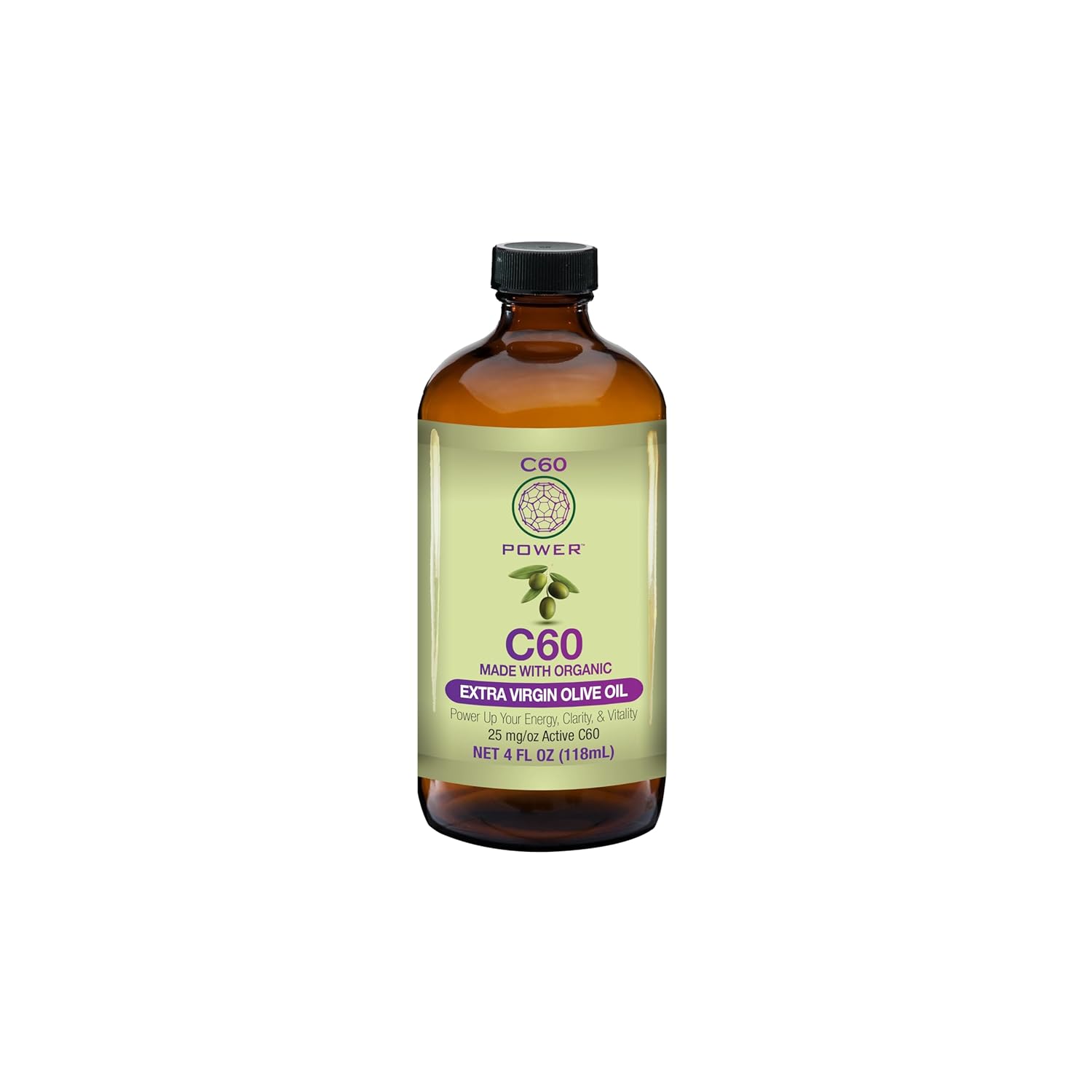 C60 Purple Power Organic Extra Virgin Olive Oil for Vitality