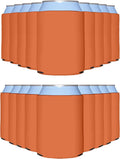 PartyPrints Orange Blank Can Cooler Sleeves 100 Pack - Collapsible