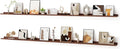 Floating Picture Ledge Shelves Set of 2 - 95 in Walnut for Photos