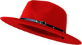 Wide Brim Fedora Hat Two Tone Unisex Felt Panama - Stylish Finish