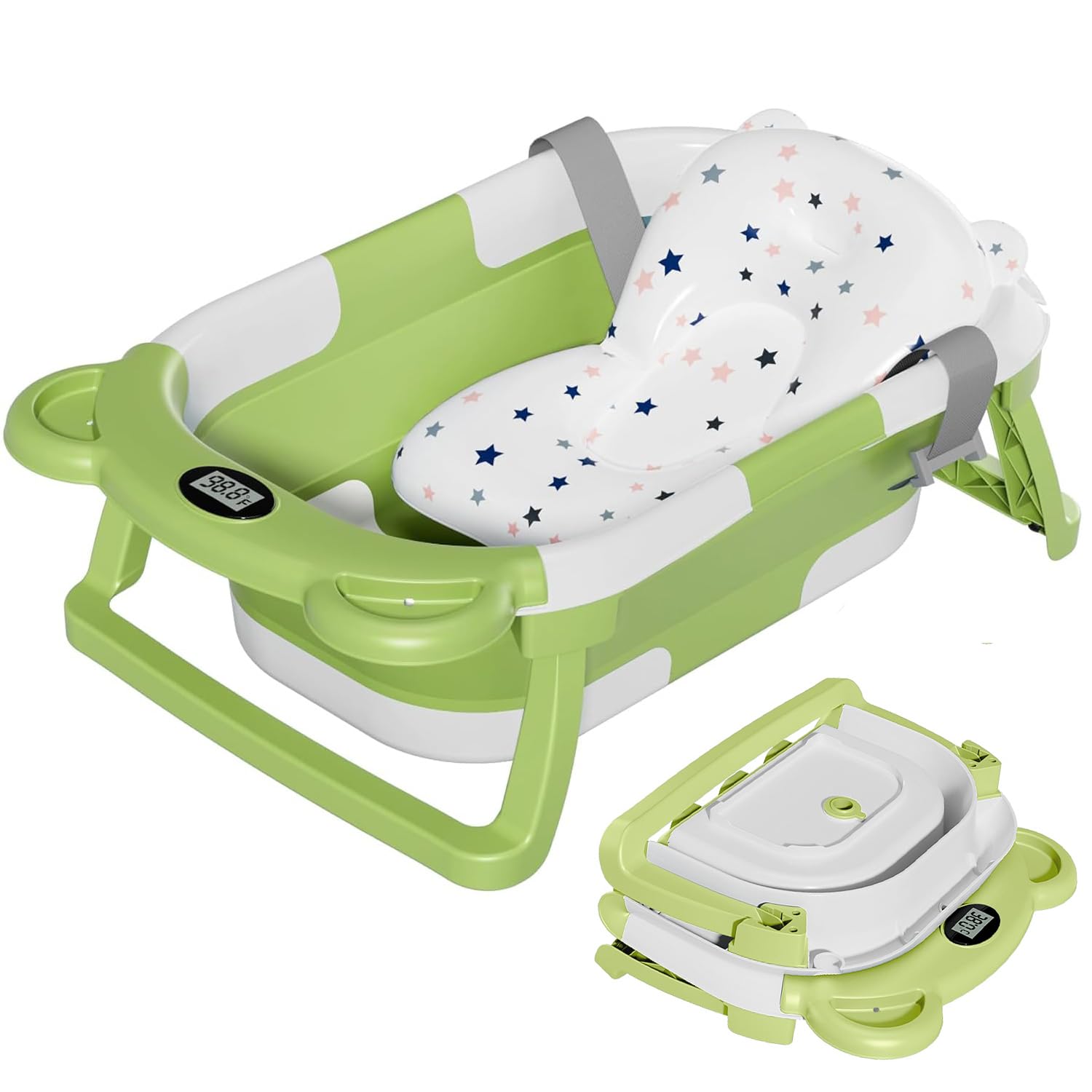 TPN Collapsible Baby Bathtub with Thermometer for Infants