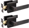 Probrico 2 Pack Oil Rubbed Bronze Privacy Door Lever - Solid Locking