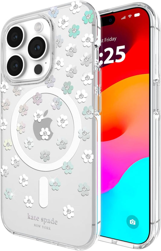 kate spade new york iPhone 15 Pro Case - Scattered Flowers Design