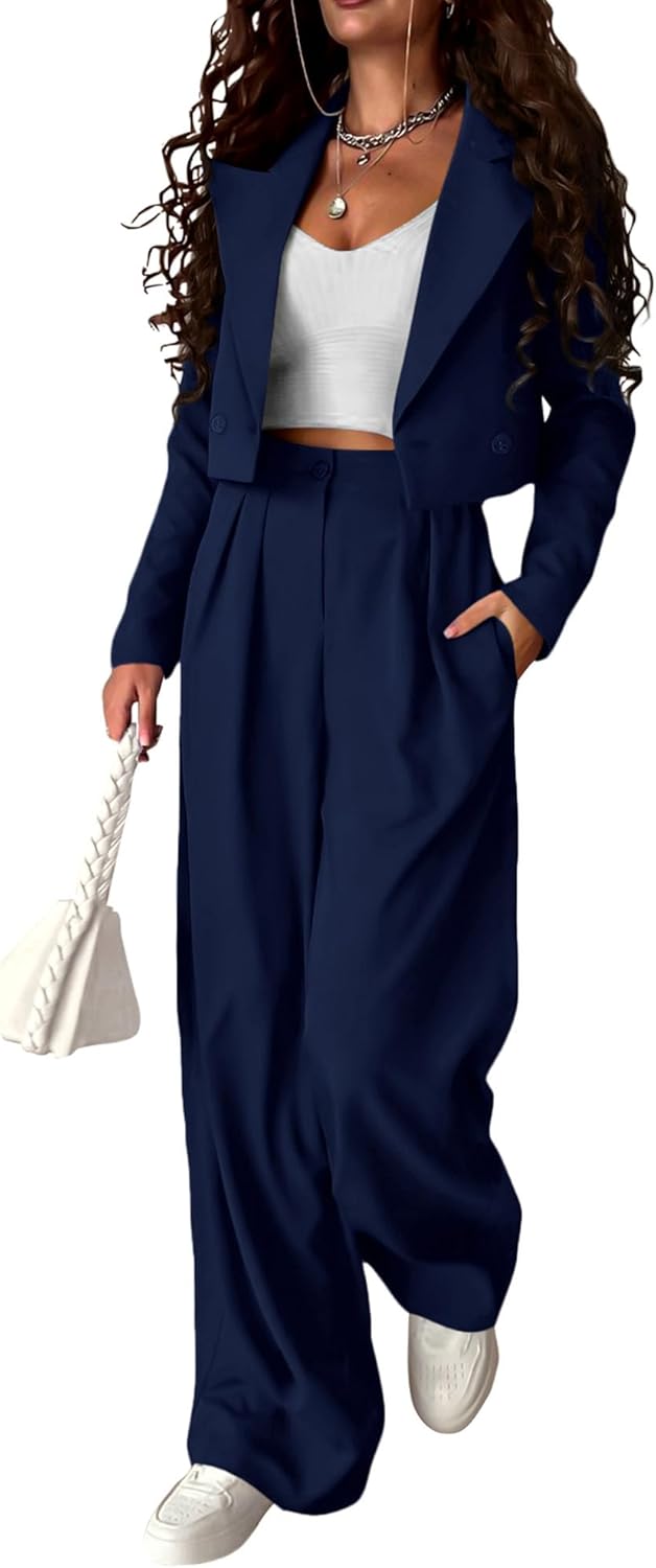 KIRUNDO Business Casual Outfits for Women 2 Piece Blazer Set