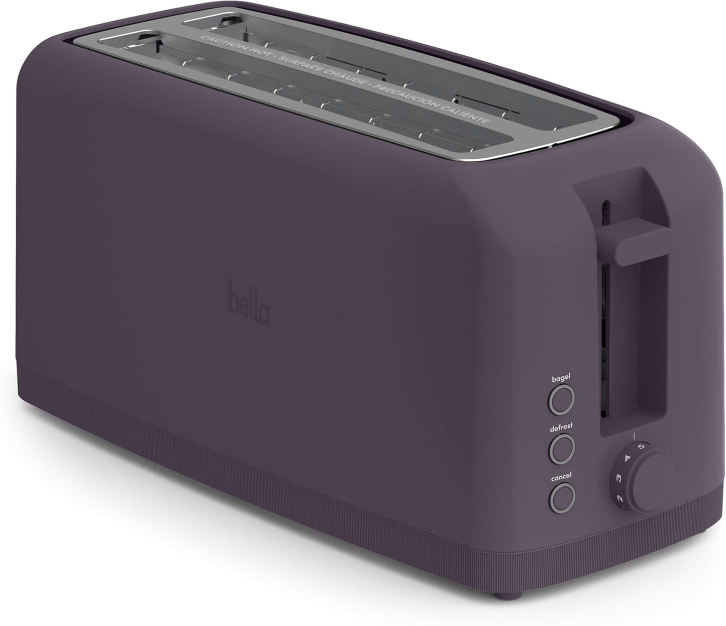 Bella 4 Slice Slim Toaster with 6 Shade Settings for Perfect Toast
