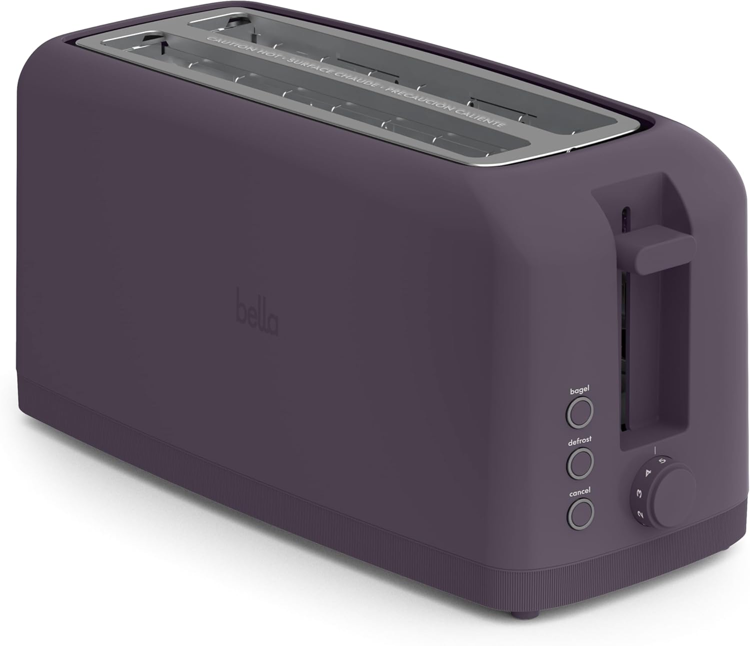Bella 4 Slice Slim Toaster with 6 Shade Settings for Perfect Toast