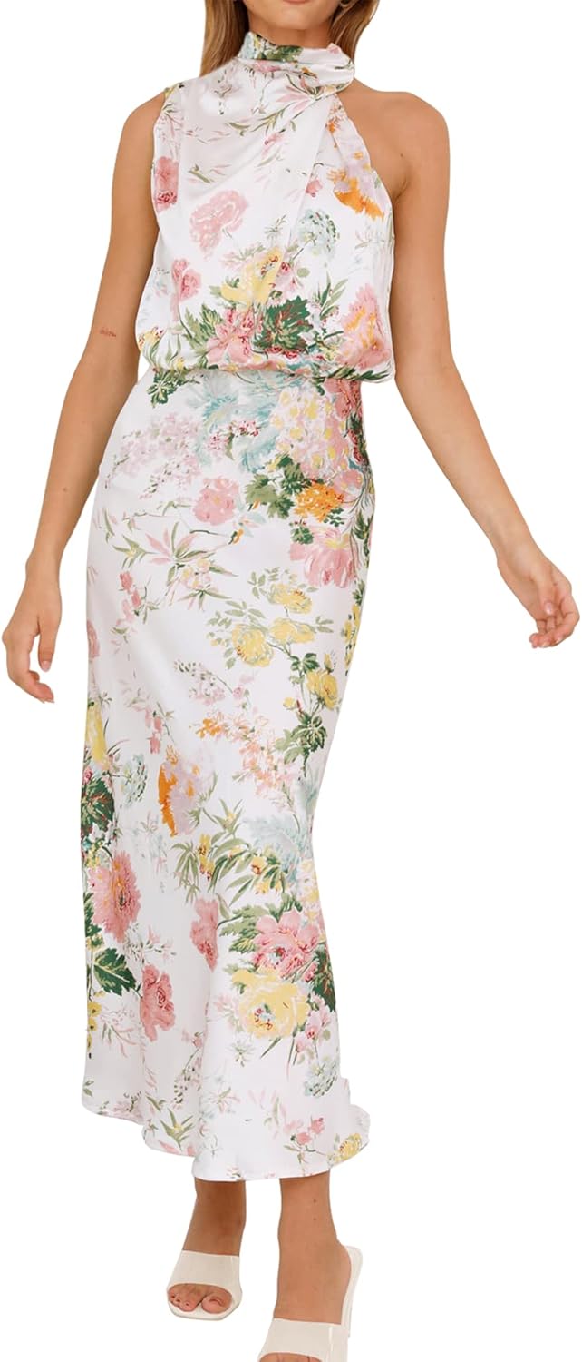 Elegant Satin Maxi Dress for Women - Perfect for Summer Events