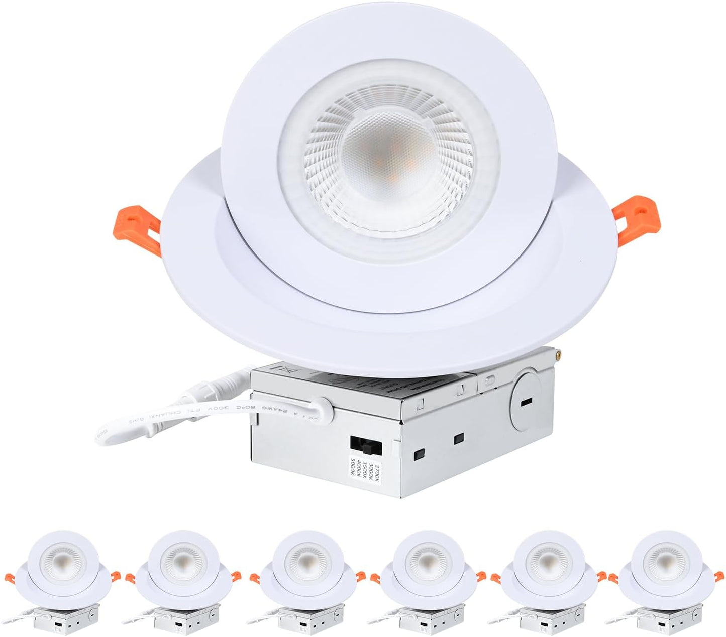 ZYC Gimbal LED Recessed Lighting - 6 Inch Adjustable Eyeball Light