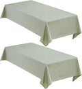 Faux Linen Tablecloths for Rectangle Tables 2-Pack - Water Resistant