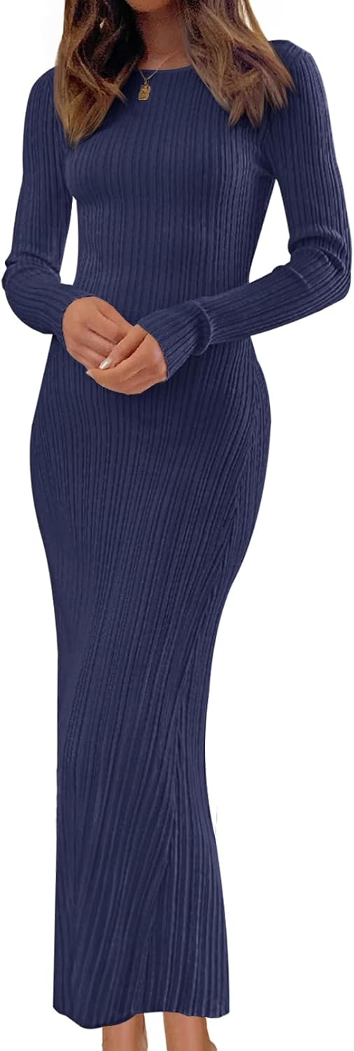 Stylish Long Sleeve Bodycon Sweater Dress for Fall Fashion