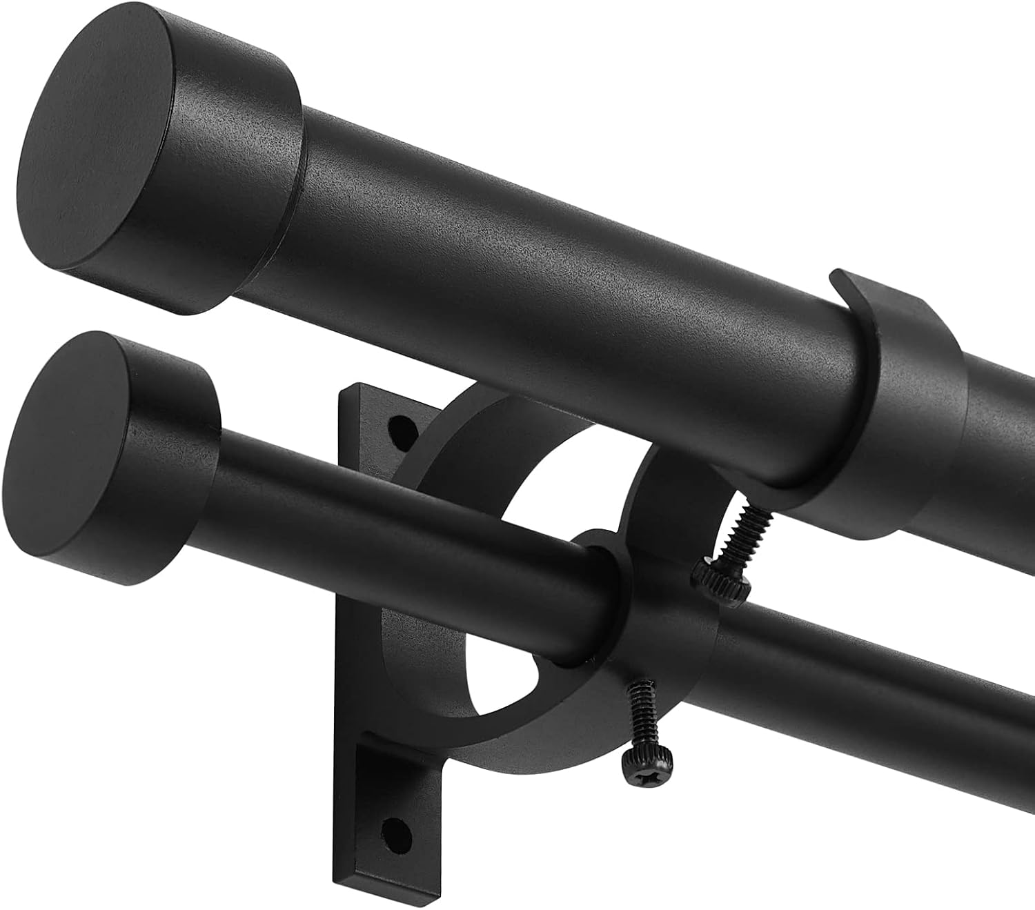Matte Black Double Blackout Curtain Rods for Stylish Windows