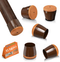 16Pcs Brown Chair Leg Floor Protectors - Thick Felt Silicone Caps
