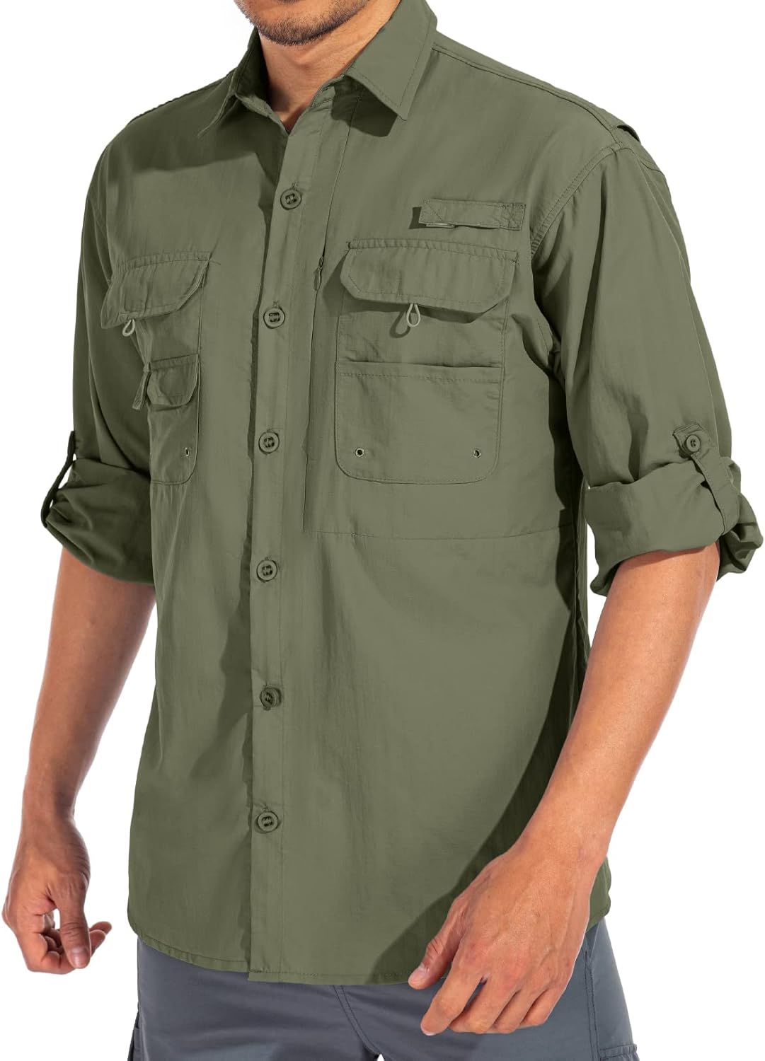 linlon Men's UV Protection Safari Shirt