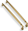 10 Pack 10 in Hole Center Brushed Brass Cabinet Pulls - Solid Satin