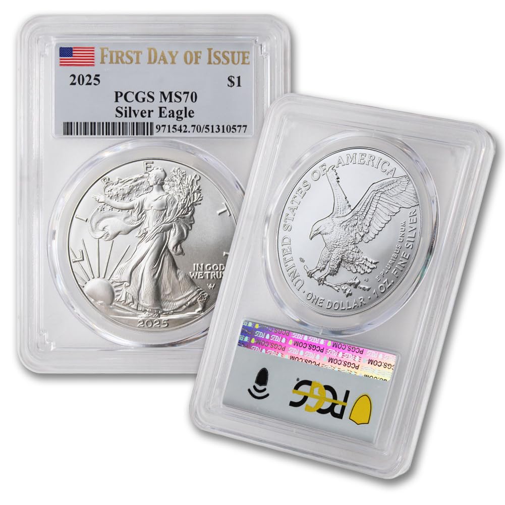 2025 1 oz American Silver Eagle Coin MS-70 First Day of Issue