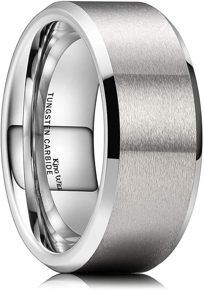 King Will Tungsten Men's Wedding Ring - Matte Finish Comfort Fit