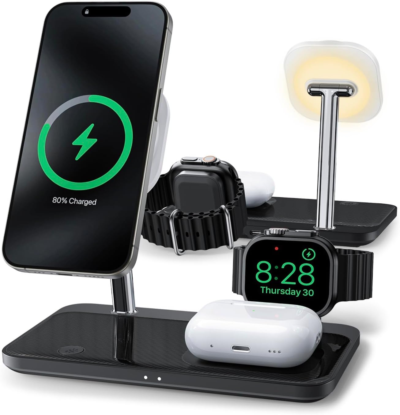 4-in-1 Magnetic Wireless Charger with Night-Lamp for Apple Devices