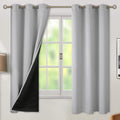 100% Blackout Curtains for Bedroom 52 x 63 in Light Grey - Thermal