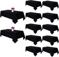 12 Pack Black Table Cloths for 6 ft Rectangle Tables - Durable