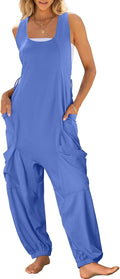 Women Overalls Jumpsuits Loose Casual Sleeveless Harem Romper - Summer