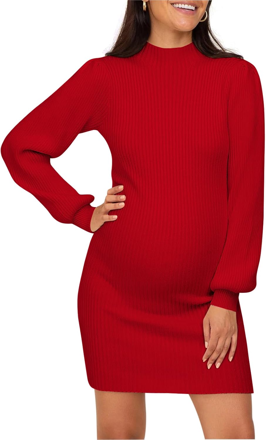 Lueluoye Maternity Sweater Dress for Stylish Pregnant Women