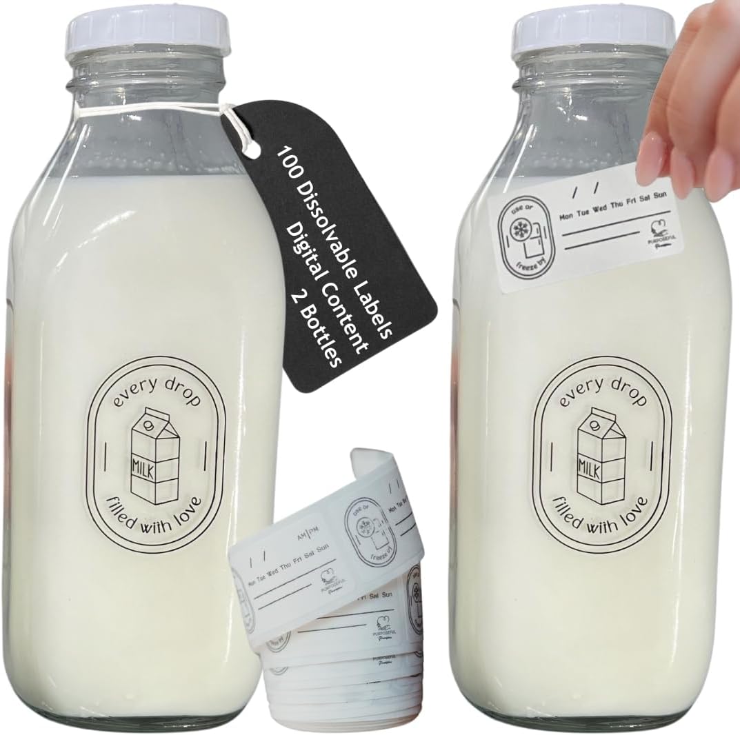 Breast Milk Pitcher Set - Vintage Glass Storage Containers