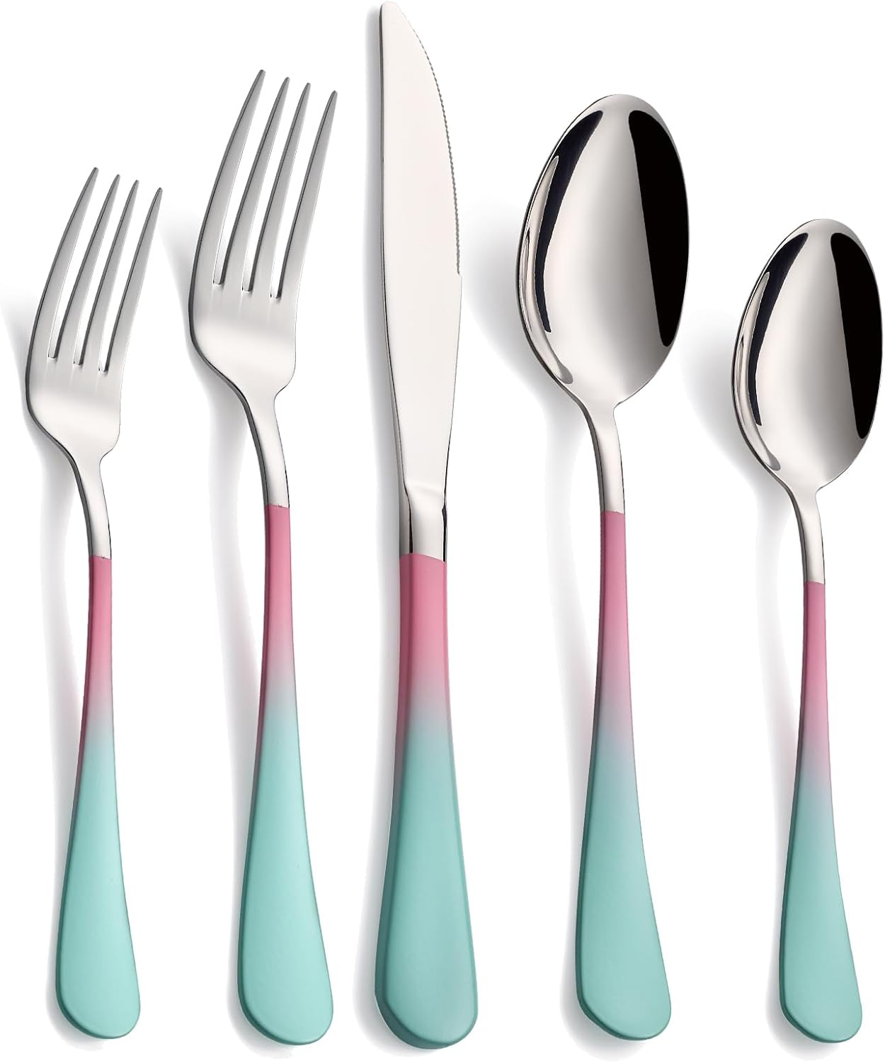 20-Piece Colorful Silverware Set for 4 - Modern Cutlery Design
