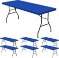 6 Pack Stretch Fabric Table Top Cap Cover for 6ft Tables - Royal Blue