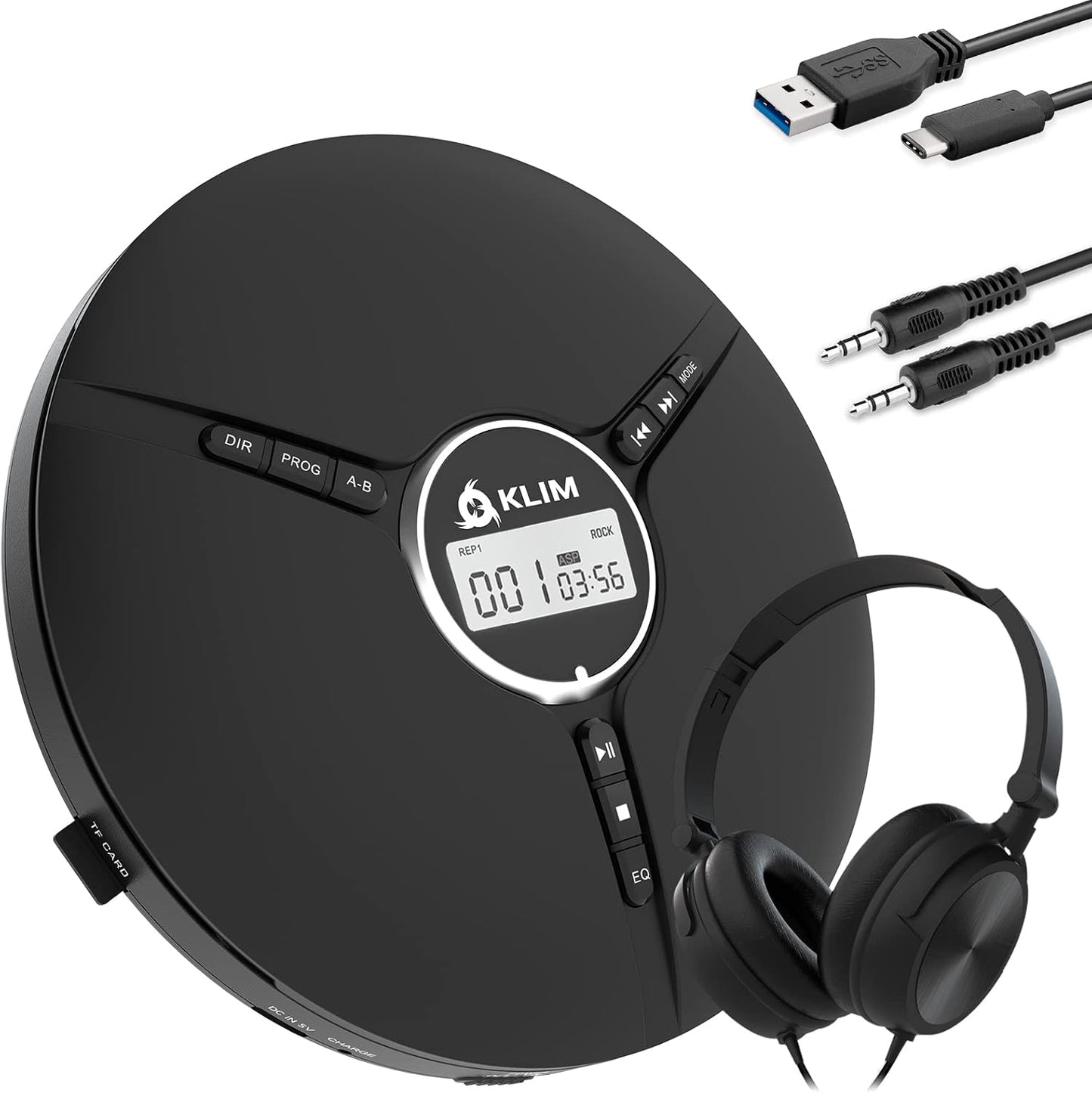 KLIM Discman Portable CD Player with Headphones for Music Lovers