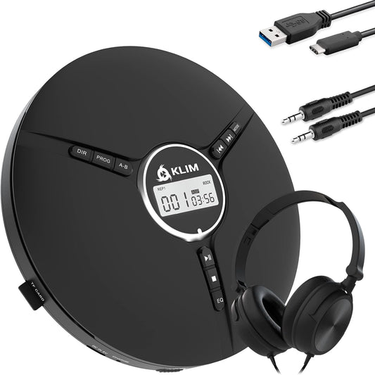 KLIM Discman Portable CD Player with Headphones for Music Lovers