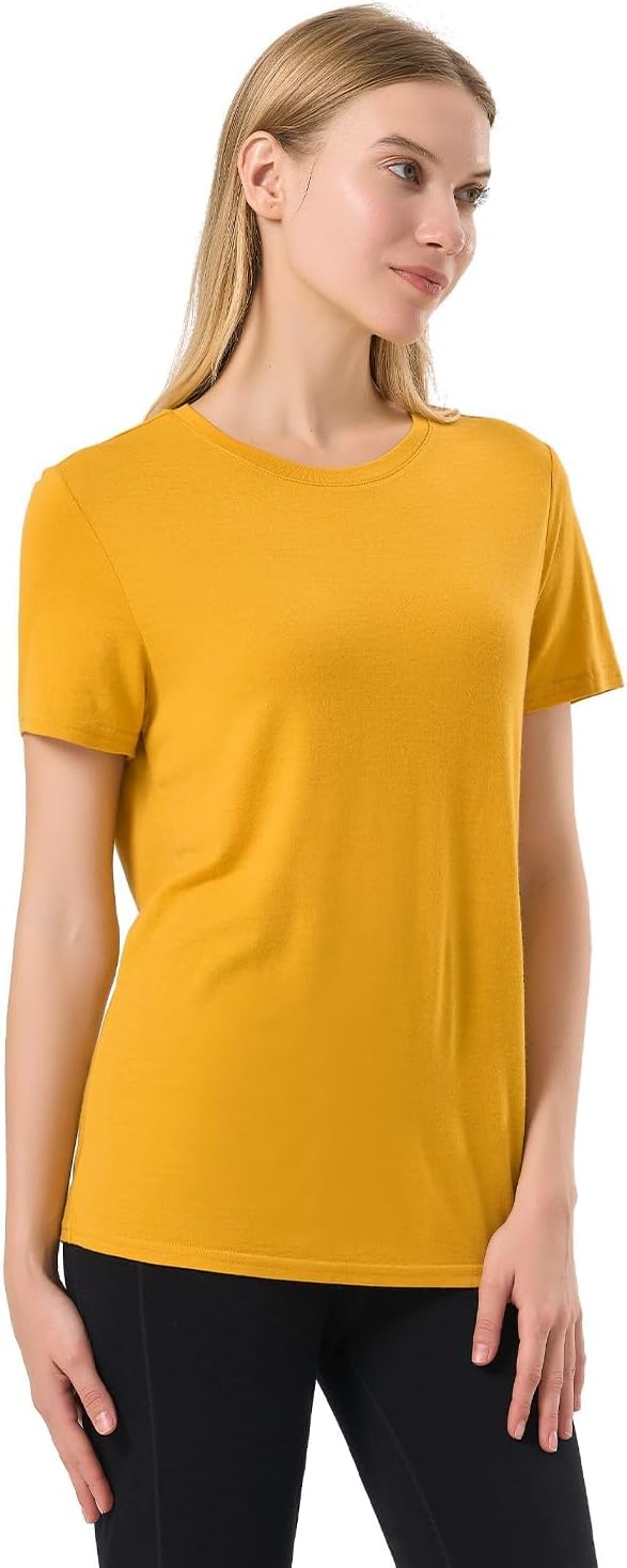 Merino Wool T Shirts for Women - Lightweight Odor Resistant Tee