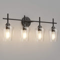 Bathroom Vanity Lighting 4-Light Industrial Matte Black - Classic Look